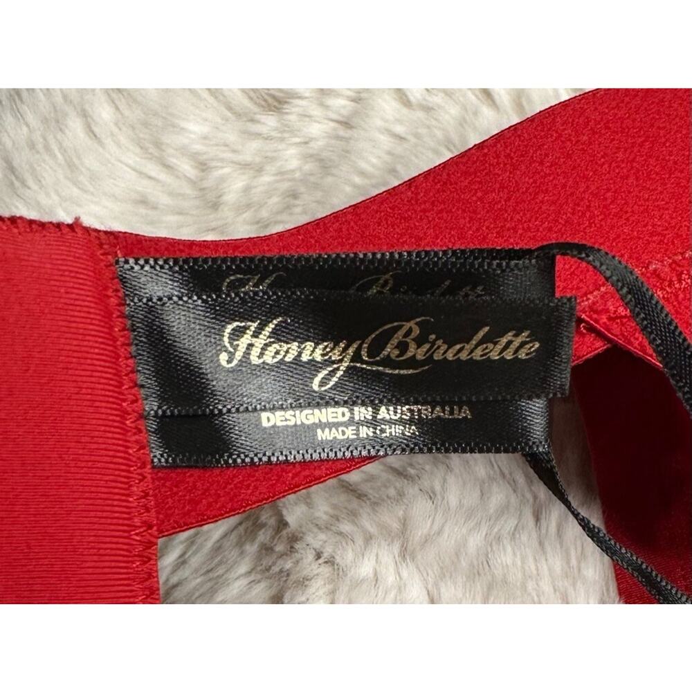 Honey Birdette GIA❤️ Red Gold Buckle Garter Suspender Belt Small - Picture 4 of 5